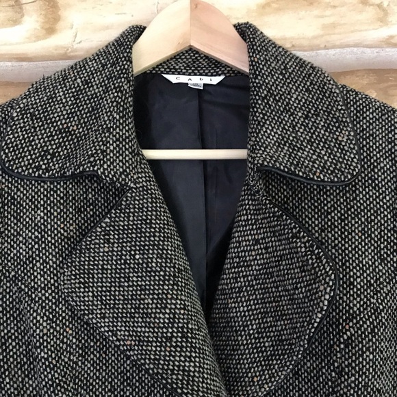 CAbi tailored wool blend tweed blazer jacket size 10 - Picture 3 of 10